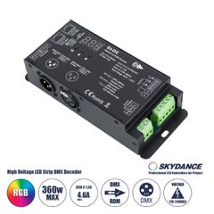 S3-DX SKYDANCE AC DMX512 High Voltage LED Strip Decoder 3 Καναλιών AC 110-240V 3 x 1.5A 360W - Max 4.6A 360W - IP20 Π16.5 x Π7 x Υ3.7cm - 5 Χρόνια Εγγύηση