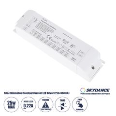 TE-25A SKYDANCE AC Triac Dimmable Constant Current LED Driver 1 Κανάλι AC 200-240V 1 x 0.22A 25W - Max 0.22A 25W - IP20  Μ17.5 x Π4.4 x Υ3cm - 5 Χρόνια Εγγύηση