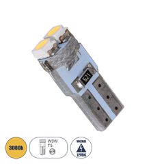 Λάμπα Αυτοκινήτου LED T5 2xSMD1210 0.6W 80lm 120° DC 12-16V IP20 Φ0.7 x Υ1.7cm Θερμό Λευκό 3000K-thumb-1