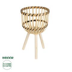Διακοσμητικό Ξύλινο Κασπώ Γλάστρα - Flower Pot Μπεζ Φ28 x Υ47cm