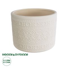 Διακοσμητικό Κεραμικό Κασπώ Γλάστρα - Flower Pot Λευκό Φ19 x Υ16cm