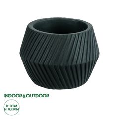 Διακοσμητικό Κεραμικό Κασπώ Γλάστρα - Flower Pot Μαύρο Φ11 x Υ8.5cm
