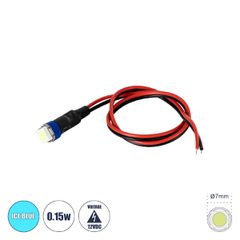 Υψηλής Ισχύος SMD LED 0.15W DC 12V - Φ0.7 x Υ2.3cm - Ice Blue - Dimmable - 2 Χρόνια Εγγύηση