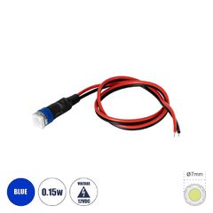 Υψηλής Ισχύος SMD LED 0.15W DC 12V - Φ0.7 x Υ2.3cm - Μπλε - Dimmable - 2 Χρόνια Εγγύηση