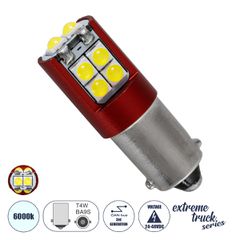 Λάμπα Αυτοκινήτου LED BA9s - T4W 3rd Generation Can-Bus Extreme Truck Series 10xSMD3535 2W 240lm 360° DC 24-48V IP20 Φ1.1 x Υ3.2cm Ψυχρό Λευκό 6000K