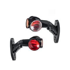 Ζευγάρι Πλευρικά Φώτα Όγκου Κέρατο Φορτηγών LED 6W DC 24V Λευκό - Κόκκινο - Πορτοκαλί - Αδιάβροχα IP66 - Μ5.5 x Π10 x Υ13cm - 2 Χρόνια Εγγύηση