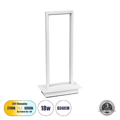 Επιτραπέζιο Φωτιστικό LED CCT 18W 1980lm 200° AC 220-240V - Εναλλαγή Φωτισμού μέσω Διακόπτη On/Off All In One Ψυχρό 6000k+Φυσικό 4500k+Θερμό 2700k Μ18 x Π10 x Υ36cm - Λευκό - 3 Χρόνια Εγγύηση