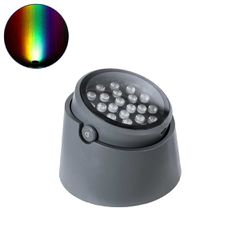 Κινούμενος Προβολέας - Σποτ Φωτισμού Wall Washer για Φωτισμό Κτιρίων LED 36W 3060lm 5° DC 24V Αδιάβροχο IP67 Φ26 x Υ18cm RGBW DMX512 - Γκρι Ανθρακί - 3 Χρόνια Εγγύηση