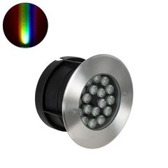 Χωνευτό Φωτιστικό Σποτ Δαπέδου LED 18W 1530lm 15° DC 24V Αδιάβροχο IP68 Φ20 x Υ11cm RGBW DMX512 - Ανοξείδωτο Ατσάλι - 3 Χρόνια Εγγύηση
