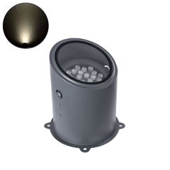 Κινούμενος Προβολέας - Σποτ Φωτισμού Wall Washer για Φωτισμό Κτιρίων LED 24W 2280lm 10° AC 220-240V Αδιάβροχο IP67 Φ22 x Υ30cm Φυσικό Λευκό 4500K - Γκρι Ανθρακί - 3 Χρόνια Εγγύηση