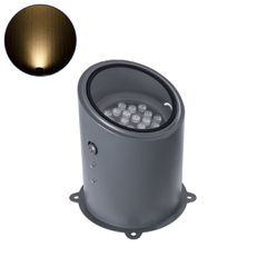 Κινούμενος Προβολέας - Σποτ Φωτισμού Wall Washer για Φωτισμό Κτιρίων LED 24W 2160lm 10° AC 220-240V Αδιάβροχο IP67 Φ22 x Υ30cm Θερμό Λευκό 2700K - Γκρι Ανθρακί - 3 Χρόνια Εγγύηση