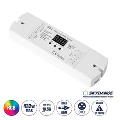 D3-L SKYDANCE DC DMX & RDM Dimmer High Speed Controller / Decoder 3 Καναλιών DC 12-24V 3 x 6A 144W - Max 18.5A 432W - IP20 Μ17 x Π5 x Υ2.5cm - 5 Years Warranty