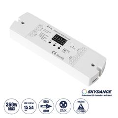 D1-L SKYDANCE DC DMX & RDM Dimmer High Speed Controller / Decoder 1 Καναλιού DC 12-24V 1 x 15.5A 360W - Max 15.5A 360W - IP20 Μ17 x Π5 x Υ2.5cm - 5 Years Warranty