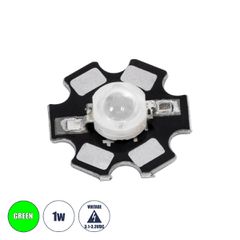High Power Star LED - Υψηλής Ισχύος Star LED 1W DC 3.2V Πράσινο Φ2 x Υ0.6cm - 2 Χρόνια Εγγύηση