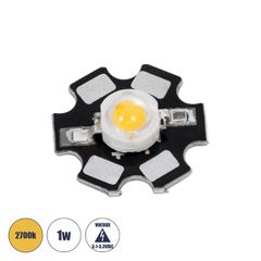 High Power Star LED - Υψηλής Ισχύος Star LED 1W DC 3.2V Θερμό Λευκό 2700K Φ2 x Υ0.6cm - 2 Χρόνια Εγγύηση