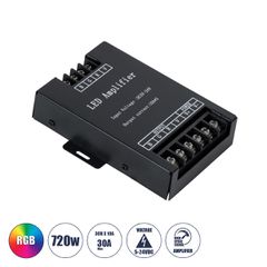 DC Power & Signal High Speed Amplifier Ενισχυτής Ισχύος & Σήματος Υψηλών Ταχυτήτων 3 Καναλιών DC 12-24V 3 x 10A 240W - Max 12A 720W - IP20 RGB Μ11 x Π9 x Υ2.5cm - 2 Years Warranty