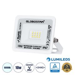 Επαγγελματικός Προβολέας LED 10W 1250lm 120° AC 220-240V - Αδιάβροχος IP67 - Μ10 x Π2 x Υ8cm - Λευκό - Ψυχρό Λευκό 6000K - LUMILEDS Chips - TÜV Rheinland Certified - 5 Years Warranty