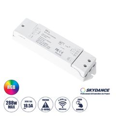DC RF 2.4Ghz Dimmer High Speed Controller & Push Dimming 3 Κανάλια DC 12-48V 3 x 6A 288W - Max 18.5A 288W - IP20 Μ17.5 x Π4.5 x Υ2.5cm - 5 Years Warranty