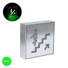 Φωτιστικό Τοίχου Ένδειξης STAIRS UP ARROW LED 1W AC 220-240V IP20 - Σώμα Αλουμινίου - Μ11 x Π11 x Υ3cm - Πράσινο
