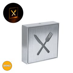 Φωτιστικό Τοίχου Ένδειξης RESTAURANT FORK & KNIFE LED 1W AC 220-240V IP20 - Σώμα Αλουμινίου - Μ11 x Π11 x Υ3cm - Πορτοκαλί