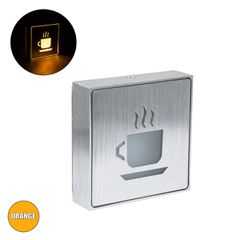 Φωτιστικό Τοίχου Ένδειξης HOT COFFEE LED 1W AC 220-240V IP20 - Σώμα Αλουμινίου - Μ11 x Π11 x Υ3cm - Πορτοκαλί