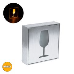 Φωτιστικό Τοίχου Ένδειξης GLASS OF WINE LED 1W AC 220-240V IP20 - Σώμα Αλουμινίου - Μ11 x Π11 x Υ3cm - Πορτοκαλί