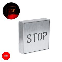 Φωτιστικό Τοίχου Ένδειξης STOP LED 1W AC 220-240V IP20 - Σώμα Αλουμινίου - Μ11 x Π11 x Υ3cm - Κόκκινο