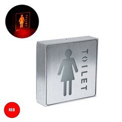 Φωτιστικό Τοίχου Ένδειξης TOILET WOMAN LED 1W AC 220-240V IP20 - Σώμα Αλουμινίου - Μ11 x Π11 x Υ3cm - Κόκκινο