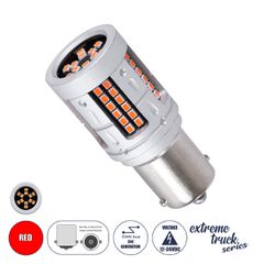 Λάμπα Αυτοκινήτου & Φορτηγού LED 1156 - BA15S - P21W 3rd Generation Can-Bus Extreme Truck Series 72xSMD3030 7W 840lm 360° DC 12-36V IP20 Φ2 x Υ5cm Κόκκινο