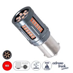 Λάμπα Αυτοκινήτου & Φορτηγού LED 1156 - BA15S - P21W 3rd Generation Can-Bus Extreme Truck Series 84xSMD3030 9.6W 1152lm 360° DC 12-48V IP20 Φ2 x Υ5cm Κόκκινο