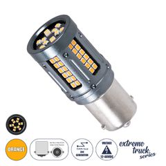 Λάμπα Αυτοκινήτου & Φορτηγού LED 1156 - BA15S - P21W 3rd Generation Can-Bus Extreme Truck Series 84xSMD3030 9.6W 1152lm 360° DC 12-48V IP20 Φ2 x Υ5cm Πορτοκαλί