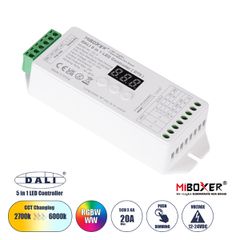 DL-X Mi-BOXER DC DALI & Push Dimming 5 in 1 High Speed Controller / Dimmer 5 Καναλιών DC 12-24V 5 x 6A 144W - Max 20A 480W - IP20 RGBW+WW Μ13 x Π5 x Υ2.5cm - 5 Years Warranty