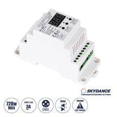 Dimmer Din Rail Ράγας 2 Καναλιών AC 100-240V 2 x 1.5A 360W - Max 3A 720W - IP20 DMX512 Μ11.5 x Π5 x Υ6.5cm - 5 Years Warranty