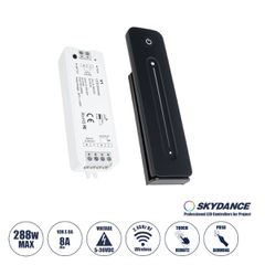 V1+R11 SKYDANCE ΣΕΤ Dimmer & Ασύρματο Χειριστήριο Αφής 1 Group RF 2.4Ghz 8A Max DC 5-36V (288W) - DC 3V IP20 - 5 Χρόνια Εγγύηση