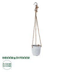 Κρεμαστό Πήλινο Κεραμικό Κασπώ Γλάστρα - Flower Pot Γκρι Φ8.5cm x Υ36cm