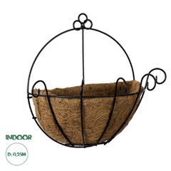 Επιτοίχιο Κασπώ Γλάστρα - Flower Pot από Φλοιό Καρύδας Καφέ Φ25cm x Υ15cm