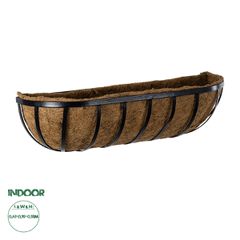 Επιτοίχιο Κασπώ Γλάστρα - Flower Pot από Φλοιό Καρύδας Καφέ Μ61cm x Π19cm x Υ18cm