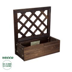 Επιτοίχιο Ξύλινο Κασπώ Γλάστρα - Flower Pot Καφέ Φ38cm x Υ45cm