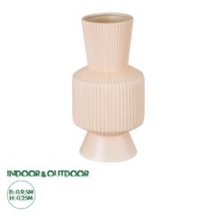 Πήλινο Κεραμικό Κασπώ Γλάστρα - Flower Pot Απαλό Μπεζ Φ9.5cm x Υ25cm