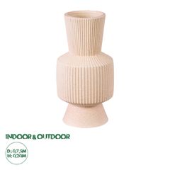 Πήλινο Κεραμικό Κασπώ Γλάστρα - Flower Pot Απαλό Μπεζ Φ7.5cm x Υ20cm