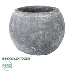 Τσιμεντένιο Κασπώ Γλάστρα - Flower Pot Γκρι Φ18.5cm x Υ14.5cm