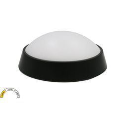 Πλαφονιέρα στρογγυλή LED 230V 15W με δυνατότητα ρύθμισης απόχρωσης φωτός CCT 180x72mm μαύρο χρώμα IP65