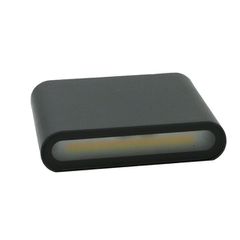 Φωτιστικό LED επίτοιχο αλουμινίου 6W CCT 350lm διπλής κατεύθυνσης οβάλ IP54 σε απόχρωση γραφίτη
