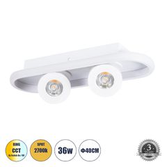 Φωτιστικό Οροφής Linear Design LED CCT με Κινούμενα Σποτ LED Spot Downlight 36W 4032lm 360° & 45° AC 220-240V - Εναλλαγή Φωτισμού μέσω Διακόπτη On/Off All In One Ψυχρό 6000k+Φυσικό 4500k+Θερμό 2700k Μ