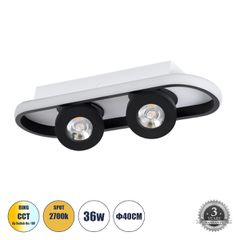 Φωτιστικό Οροφής Linear Design LED CCT με Κινούμενα Σποτ LED Spot Downlight 36W 4032lm 360° & 45° AC 220-240V - Εναλλαγή Φωτισμού μέσω Διακόπτη On/Off All In One Ψυχρό 6000k+Φυσικό 4500k+Θερμό 2700k Μ
