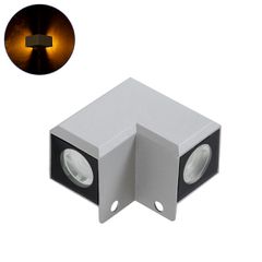 Φωτιστικό Γωνίας Τοίχου - Απλίκα LED 10W 850lm 10° AC 220-240V Αδιάβροχο IP66 Μ8.2 x Π8.2 x Υ6cm Αρχιτεκτονικό Πορτοκαλί 2200K - Γκρι - 3 Years Warranty