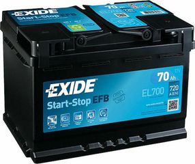 EXIDE 70AH ΜΠΑΤΑΡΙΑ  START STOP EFB !!!!!  ΑΦΟΙ ΜΠΑΔΑ www.badas.gr