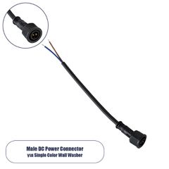Ταχυσύνδεσμος Τροφοδοσίας για Wall Washer IP65 - 2 Καλώδια +/- σε Power Connector 2 PIN Male για Μονόχρωμα Wall Washer