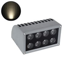 Επιτοίχιος Προβολέας Wall Washer για Φωτισμό Κτιρίων - Απλίκα & Δαπέδου LED 16W 1520lm 5° DC 24V Αδιάβροχο IP67 Μ15.5 x Π13 x Υ9.1cm Φυσικό Λευκό 4500K - Γκρι Ανθρακί - 3 Years Warranty