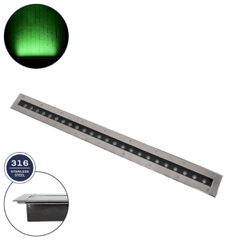 Χωνευτό Φωτιστικό Wall Washer Δαπέδου LED 18W 1440lm 10° DC 24V Αδιάβροχο IP68 L100 x W9 x H7.2cm Πράσινο - Ανοξείδωτο Ατσάλι - 3 Years Warranty
